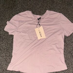 SHEIN Purple Short Sleeve Tee Casual Essential